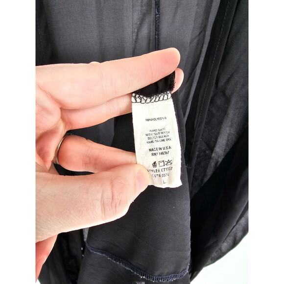 Olive Tree Women's Black Open Front Long Sleeve Polyester Kimono Duster Size L - Picture 4 of 5